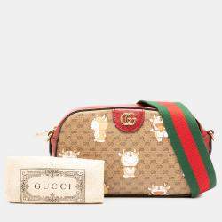 مملوكة مسبقًا Gucci Brown Micro GG Supreme Doraemon Crossbody