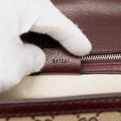 مملوكة مسبقًا حقيبة غوتشي بامبو كانفاس جي جي بني متوسطة بيد علوية جديدة