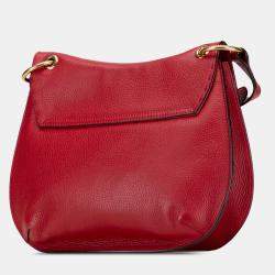 Pre Owned حقيبة غوتشي كروس بودي جل�د مارمونت جي جي أحمر أنيماليير