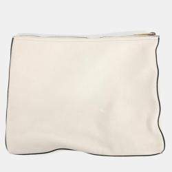 مملوكة مسبقًا Gucci White Leather Logo Leather Medium Portfolio