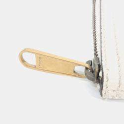 مملوكة مسبقًا Gucci White Leather Logo Leather Medium Portfolio