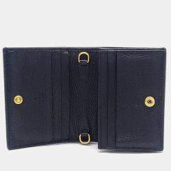 Pre Owned Gucci Black Leather Zumi Bifold Wallet