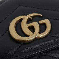 مملوكة مسبقًا Gucci Black Leather Marmont Long Wallet