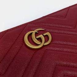 Pre Owned حقيبة كلتش غوتشي مارمونت جلد أحمر