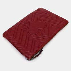 Pre Owned حقيبة كلتش غوتشي مارمونت جلد أحمر