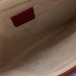 Pre Owned حقيبة كلتش غوتشي مارمونت جلد أحمر