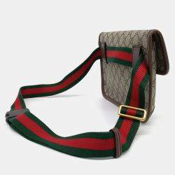 Pre Owned حقيبة حزام غوتشي جي جي سوبريم كانفاس مطلي بني بيج