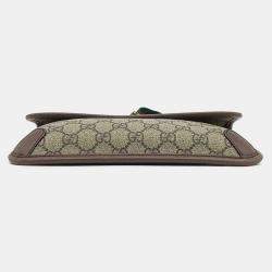 Pre Owned حقيبة حزام غوتشي جي جي سوبريم كانفاس مطلي بني بيج