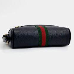 مملوكة مسبقًا Gucci Black Leather Ophidia Supreme Mini Crossbody Bag