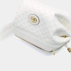 Pre Owned حقيبة كروس بودي غوتشي \"جى جى سوبريم\" بي في سي بيضاء ميني