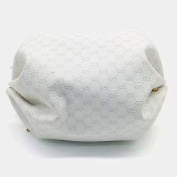 Pre Owned حقيبة كروس بودي غوتشي \"جى جى سوبريم\" بي في سي بيضاء ميني