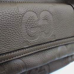 Pre Owned Gucci Beige Leather GG Embossed Belt Bag