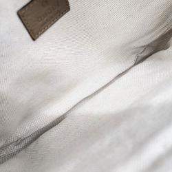 Pre Owned Gucci Beige Leather GG Embossed Belt Bag
