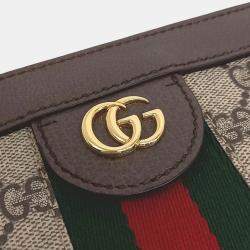 مملوكة مسبقًا Gucci Brown Coated Canvas Ophidia GG Supreme Shoulder Bag