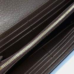 Pre Owned Gucci Beige Brown PVC Ophidia Chain Long Wallet