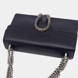 مملوكة مسبقًا حقيبة كتف سلسلة ديونيسوس جلد أسود غوتشي