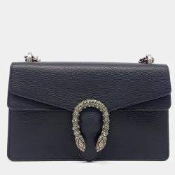 مملوكة مسبقًا حقيبة كتف سلسلة ديونيسوس جلد أسود غوتشي