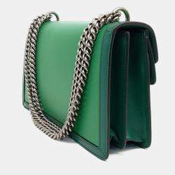 Pre Owned Gucci Green Leather Dionysus Chain Shoulder Bag