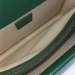 Pre Owned Gucci Green Leather Dionysus Chain Shoulder Bag