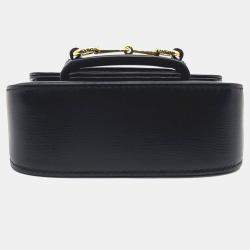 Pre Owned Gucci Black Leather Horsebit 1955 Super Mini Bag