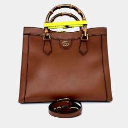 مملوكة مسبقًا Gucci Brown Leather Diana Tote and Shoulder Bag