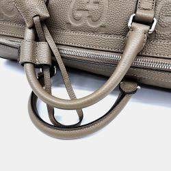 Pre Owned حقيبة دفل جلد بني جوتشي جامبو GG صغيرة