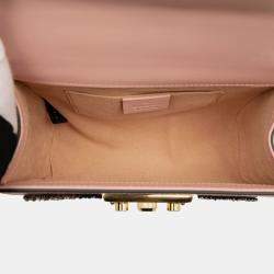 مملوكة مسبقًا Gucci Pink Small Crystal Embellished Leather Star Padlock Crossbody