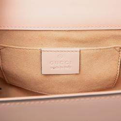 مملوكة مسبقًا Gucci Pink Small Crystal Embellished Leather Star Padlock Crossbody