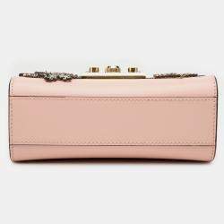 مملوكة مسبقًا Gucci Pink Small Crystal Embellished Leather Star Padlock Crossbody