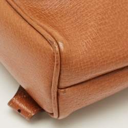 Pre Owned حقيبة ظهر غوتشي جلد بني برباط خشب البامبو