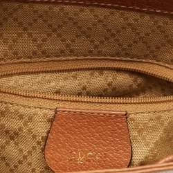 Pre Owned حقيبة ظهر غوتشي جلد بني برباط خشب البامبو