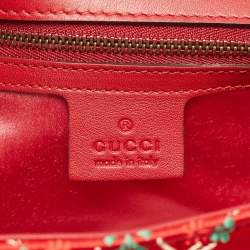 مملوكة مسبقًا حقيبة كتف غوتشي مارمونت جي جي متوسطة كانفاس ماتلاسسيه أسود/بيج