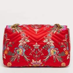 مملوكة مسبقًا حقيبة كتف غوتشي مارمونت جي جي متوسطة كانفاس ماتلاسسيه أسود/بيج