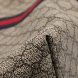 مملوكة مسبقًا Gucci Ophidia Medium Blue/Beige GG Supreme Canvas and Leather Tote