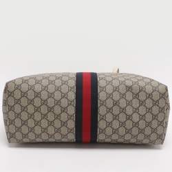 مملوكة مسبقًا Gucci Ophidia Medium Blue/Beige GG Supreme Canvas and Leather Tote