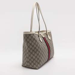 مملوكة مسبقًا Gucci Ophidia Medium Blue/Beige GG Supreme Canvas and Leather Tote
