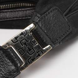 مملوكة مسبقًا حقيبة كتف غوتشي قماش GG وجلد سوداء