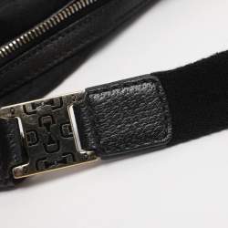 مملوكة مسبقًا حقيبة كتف غوتشي قماش GG وجلد سوداء