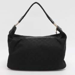 مملوكة مس بقًا حقيبة كتف غوتشي قماش GG وجلد سوداء