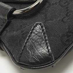 مملوكة مسبقًا Gucci Horsebit Black GG Canvas Chain Clutch