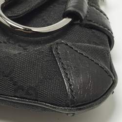 مملوكة مسبقًا Gucci Horsebit Black GG Canvas Chain Clutch