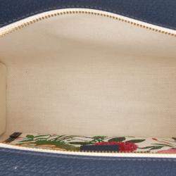 مملوكة مسبقًا Gucci Blue White Medium Canvas Flora Satchel