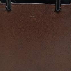 مملوكة مسبقًا Gucci Bamboo Handle Dark Brown Leather Tote