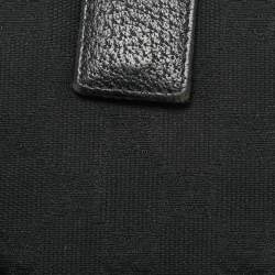 Pre Owned Gucci Boot Charm Black GG Canvas and Leather Flap Compact Wallet