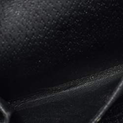 Pre Owned Gucci Boot Charm Black GG Canvas and Leather Flap Compact Wallet