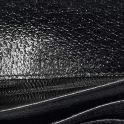 Pre Owned Gucci Boot Charm Black GG Canvas and Leather Flap Compact Wallet