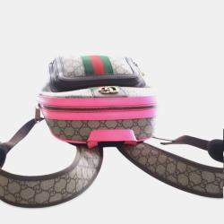 Pre Owned حقيبة ظهر غوتشي أوفيديا ويب جي جي سوبريم بني بمبي صغير