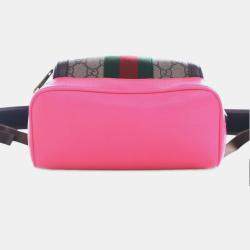 Pre Owned حقيبة ظهر غوتشي أوفيديا ويب جي جي سوبريم بني بمبي صغير