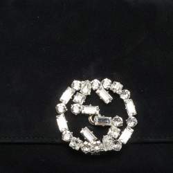 مملوكة مسبقًا Gucci Broadway Black Suede Suede Crystal GG Clutch