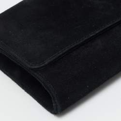 مملوكة مسبقًا Gucci Broadway Black Suede Suede Crystal GG Clutch